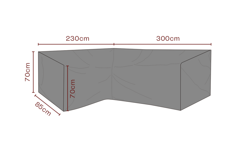 Møbelovertræk hjørnesofa Sort