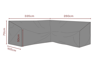 Møbel cover hjørnesofa Black-Breathable