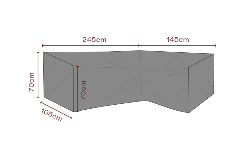 Møbelovertræk hjørnesofa Sort