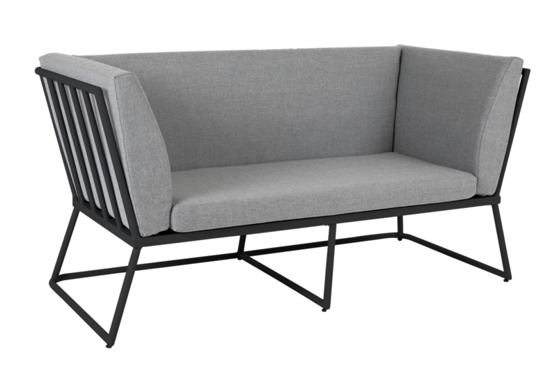 Vence 2-personers sofa Black/Pearl Grey