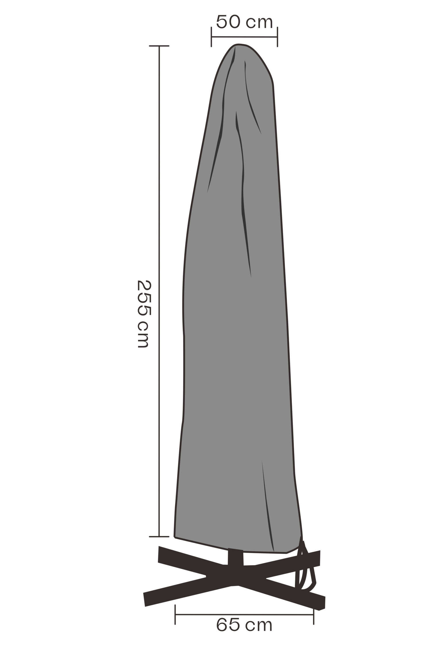 Møbelovertræk parasol Black-Waterproof