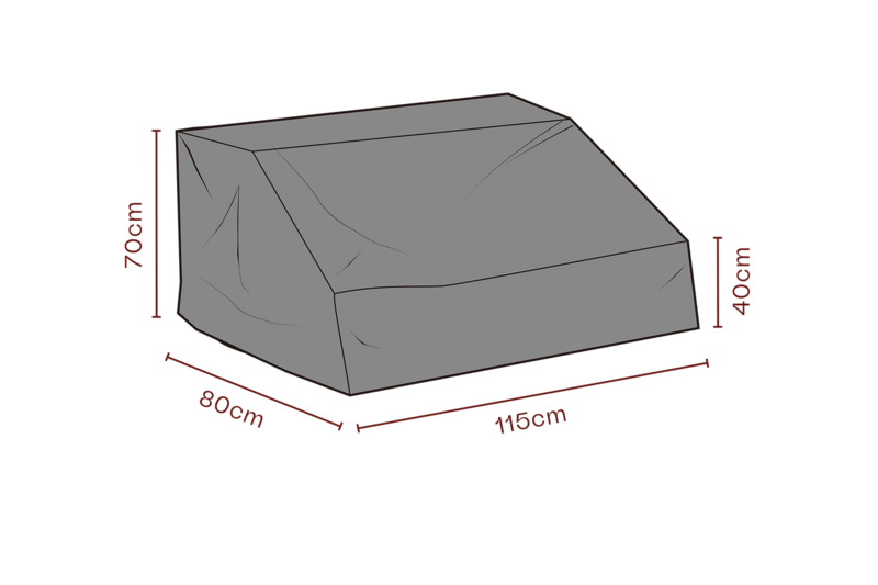 Møbelovertræk midterste del Sort
