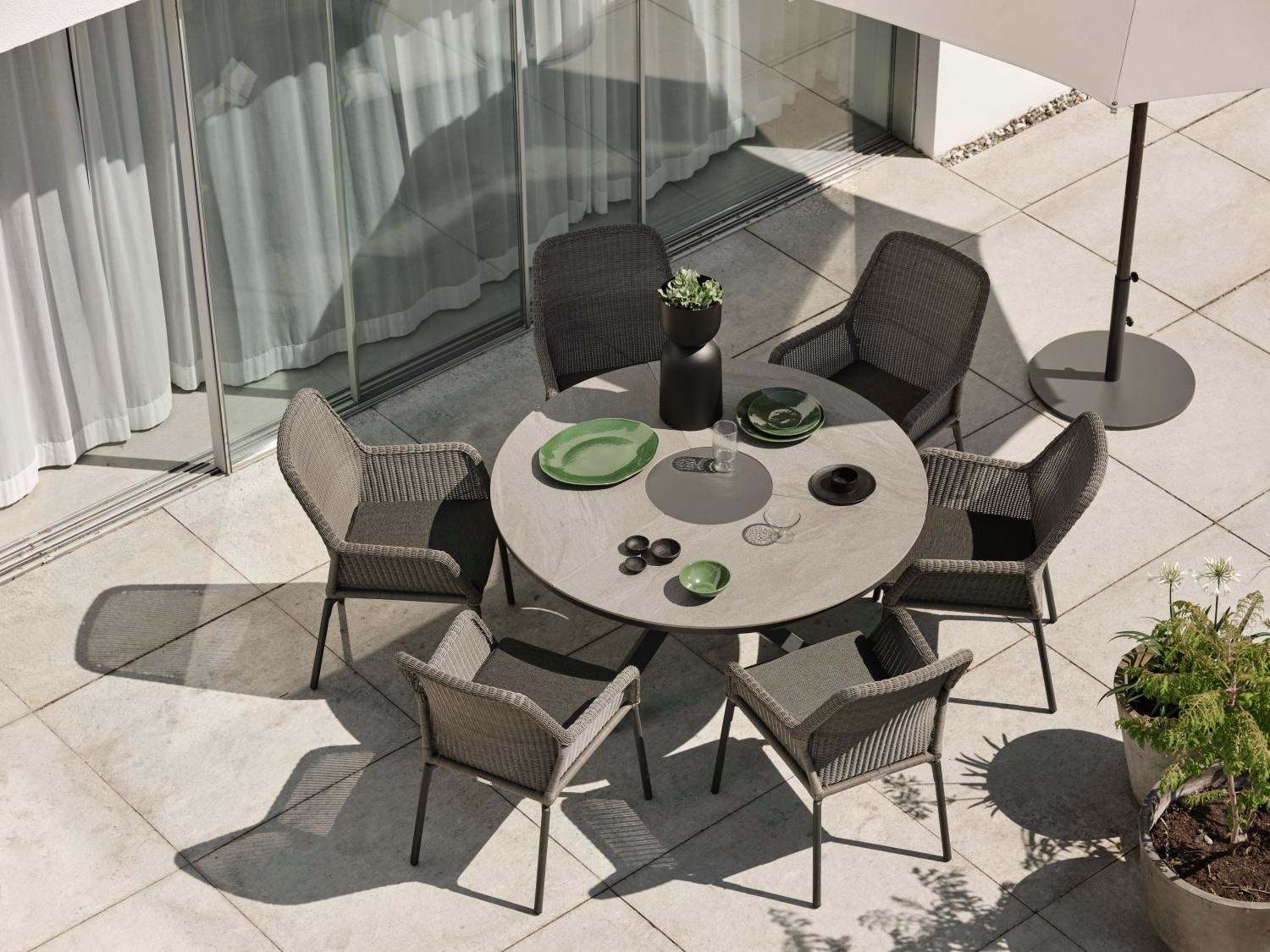 Flat parasolfod, 34 kg Antracit