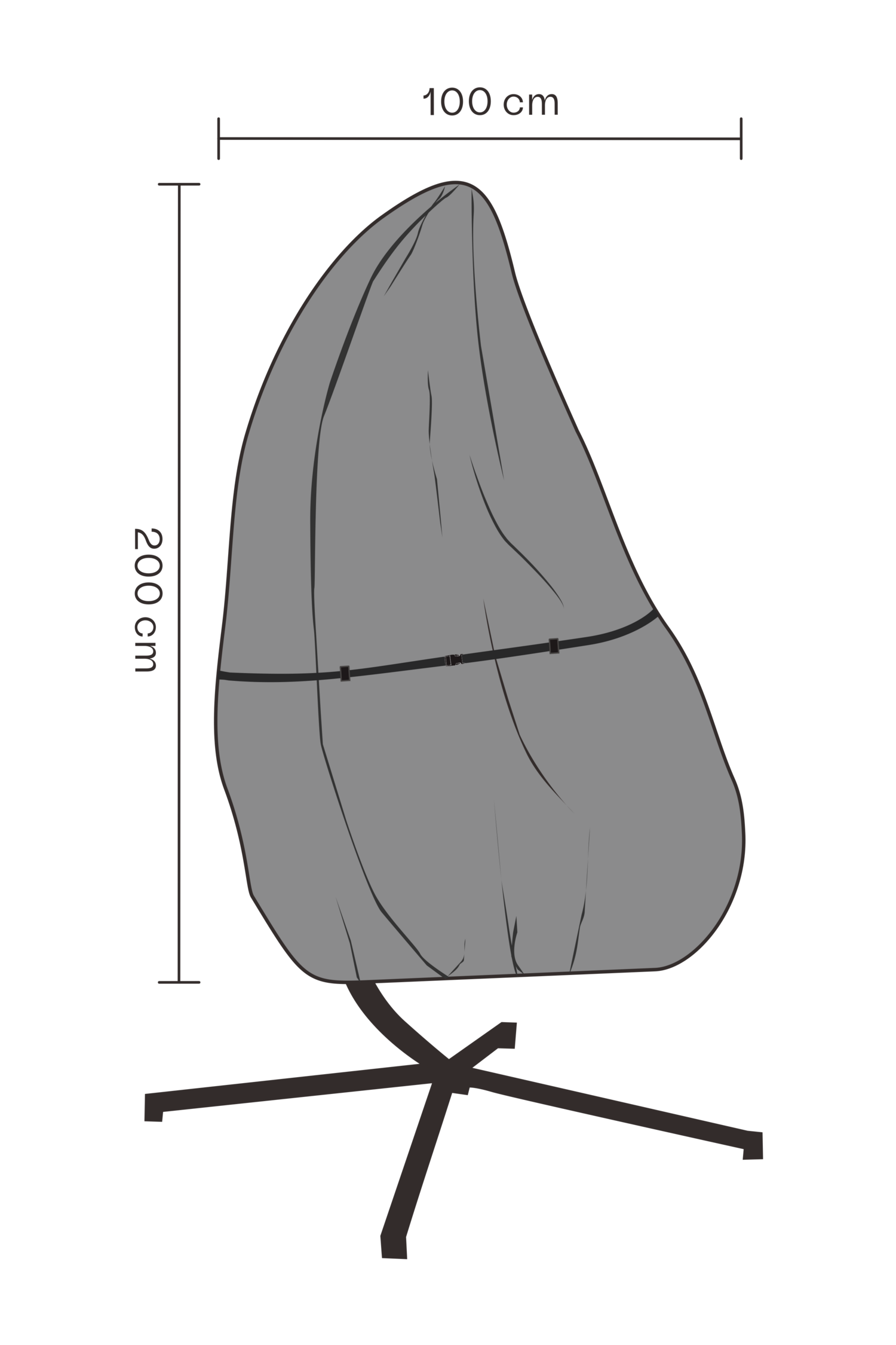 Møbelovertræk hængestol Black-Waterproof