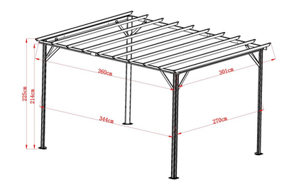 Piode pergola Hvid/grå