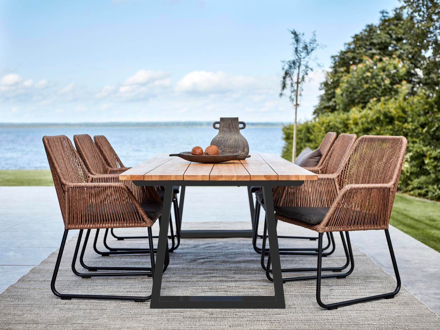 Midway stol med armlæn Natur/sort