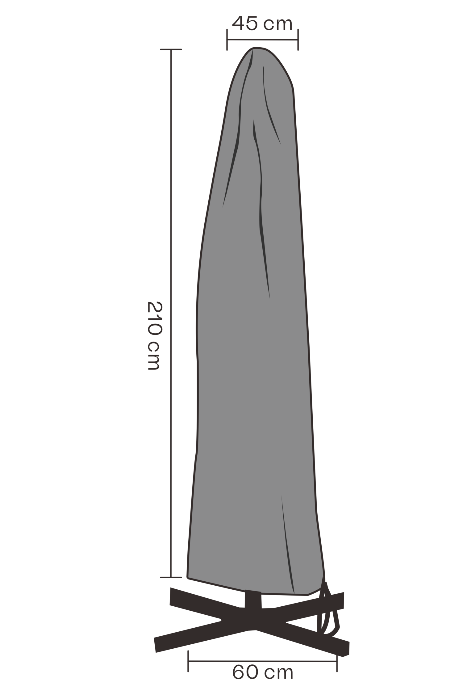 Møbelovertræk parasol Black-Waterproof