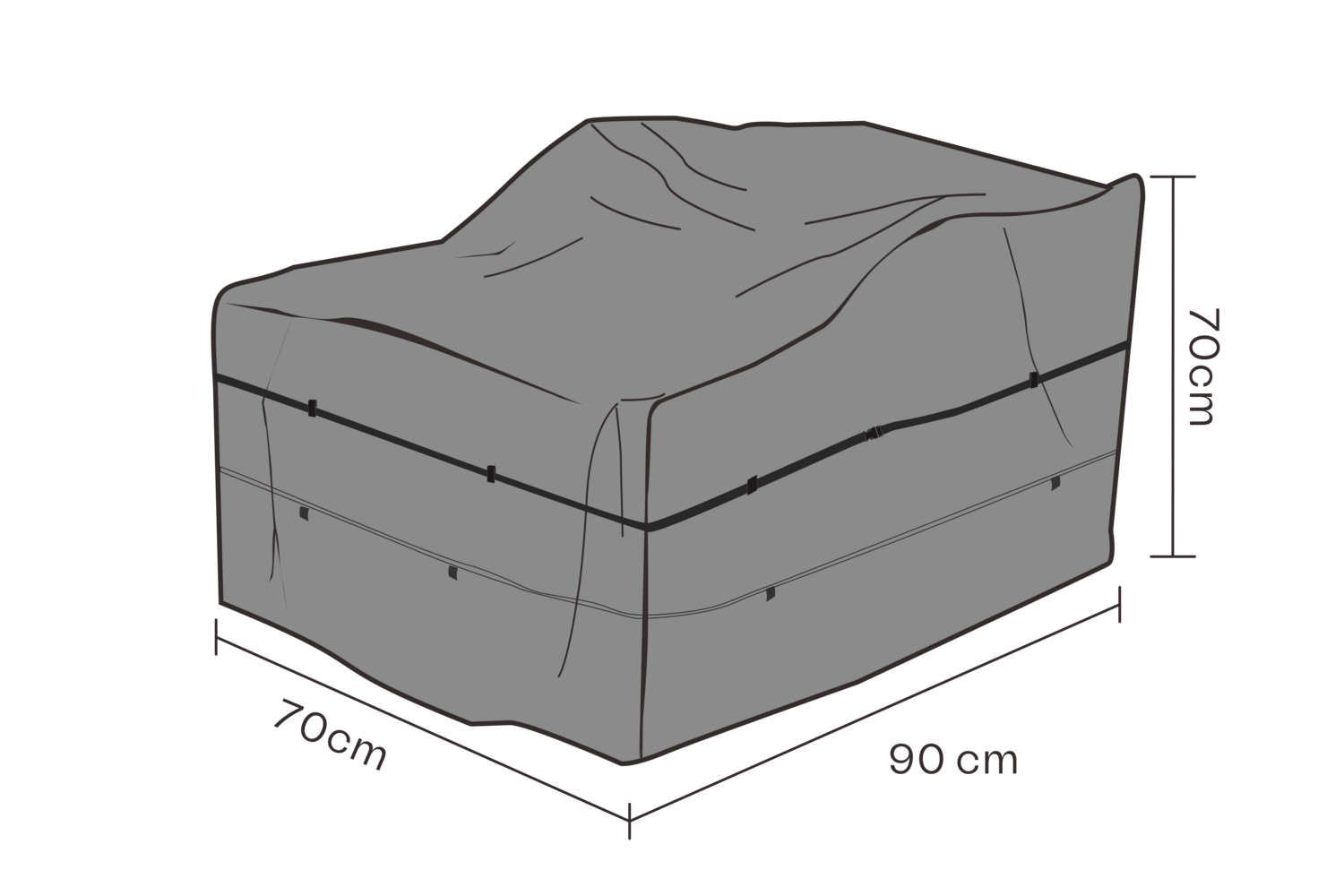 Møbelovertræk lænestol Black-Breathable
