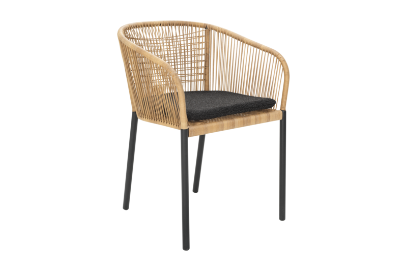 Delta stol med armlæn Sort/Teddy Black