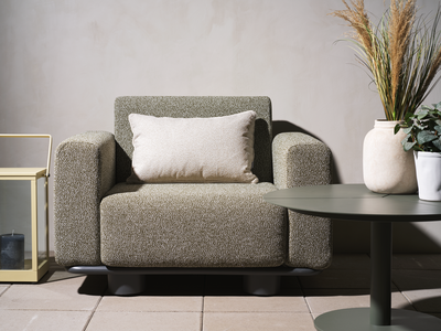 Bolster lænestol Antrasitt/Teddy Verde