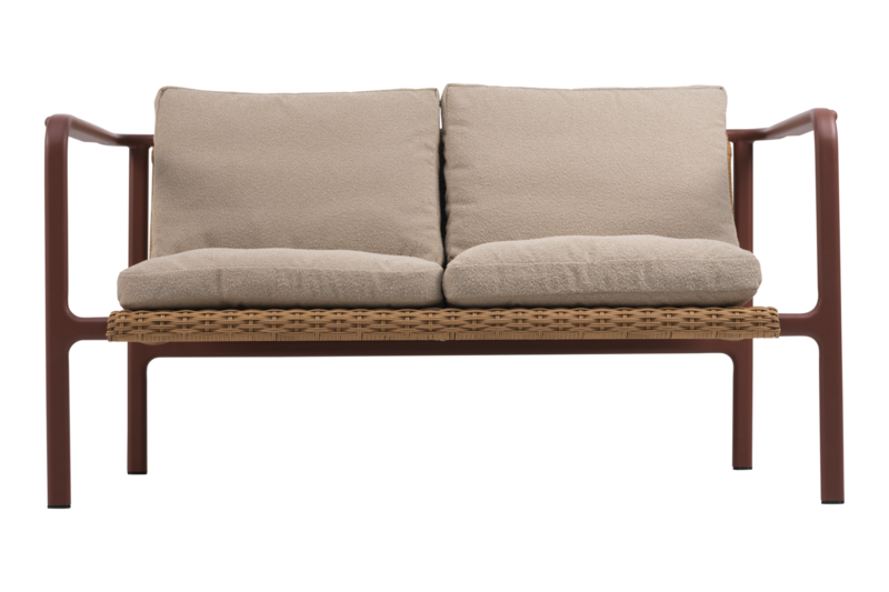 Motty 2-personers sofa Zin Red/Teddy Beige
