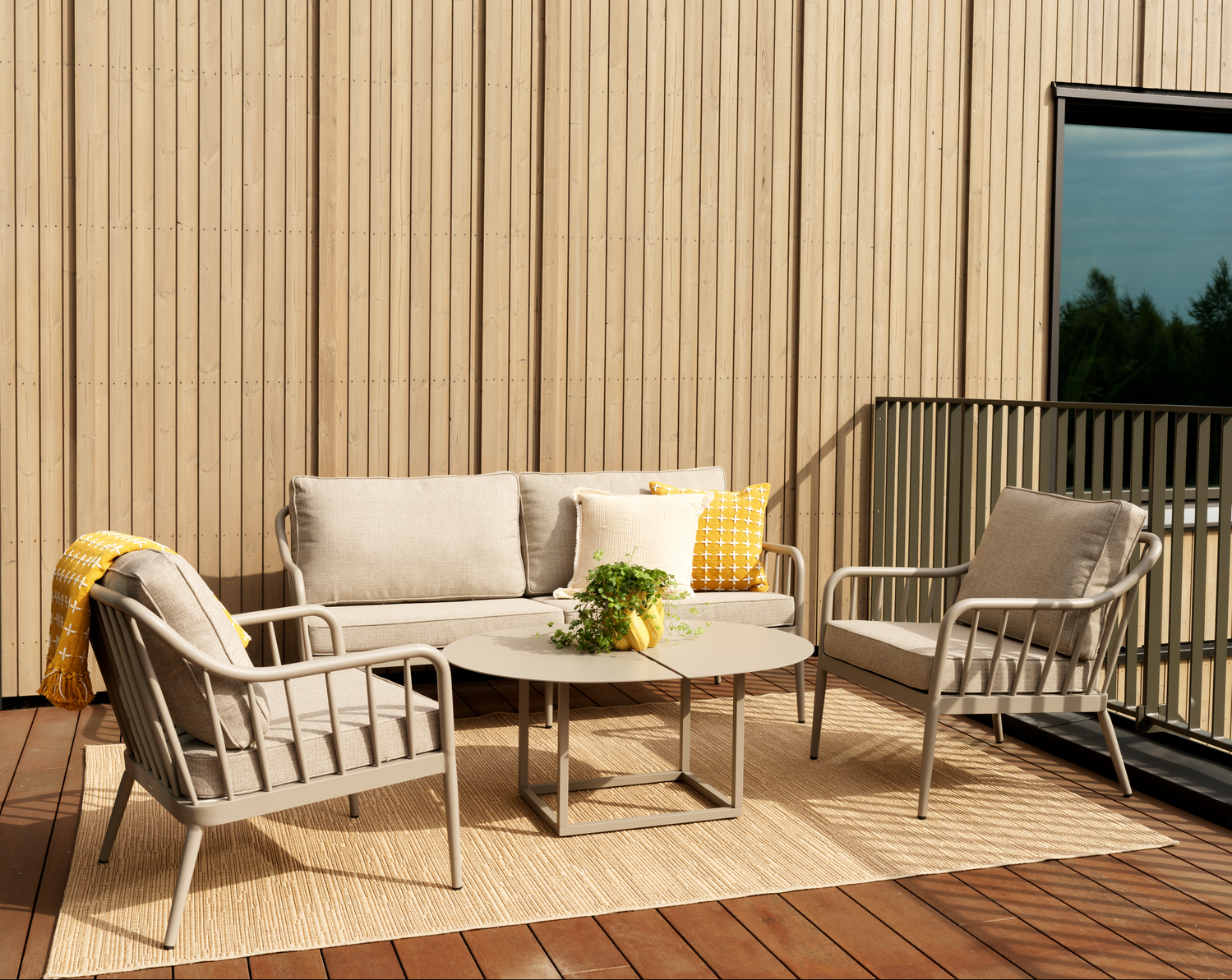 Coleville lænestol Khaki/Burlap Beige