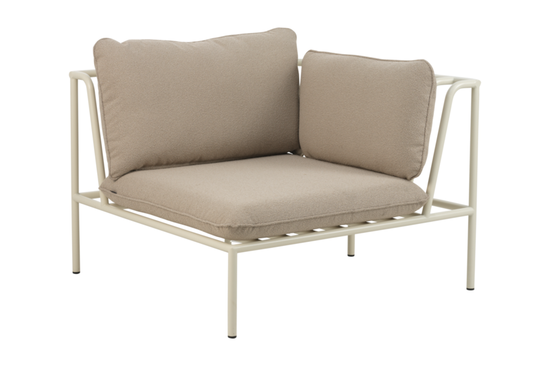 Collier hjørne Pearl White/Teddy Beige