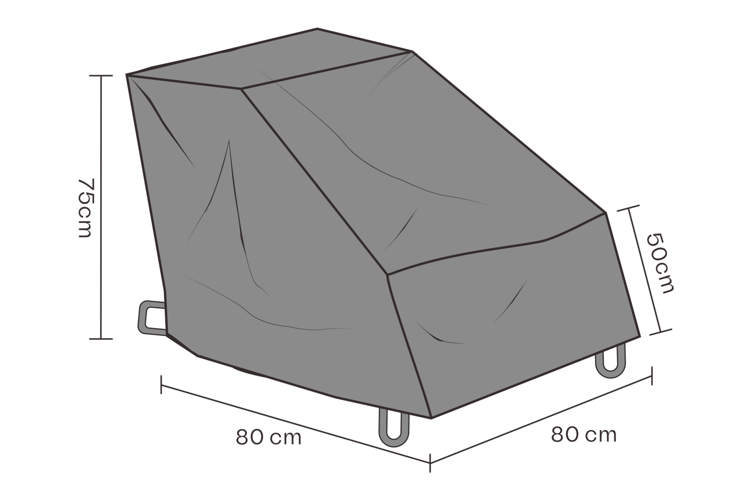 Møbelovertræk lænestol Black-Breathable