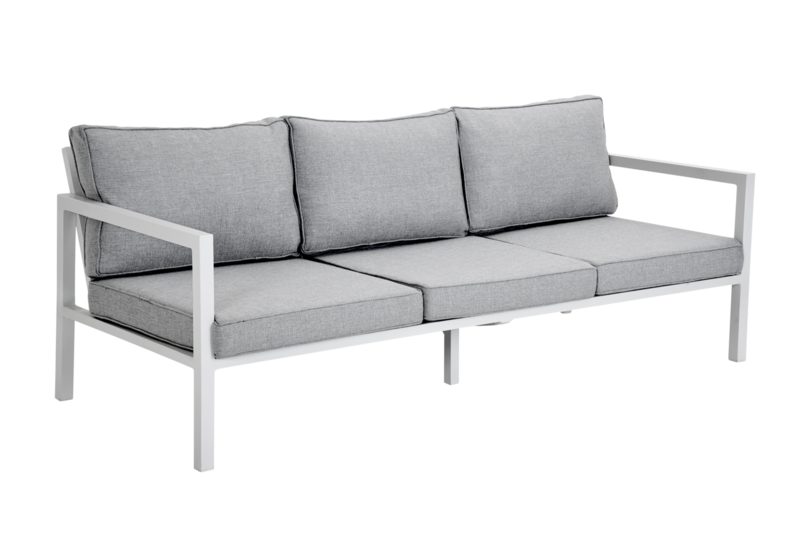 Belfort 3-personers sofa Hvid/Pearl grey