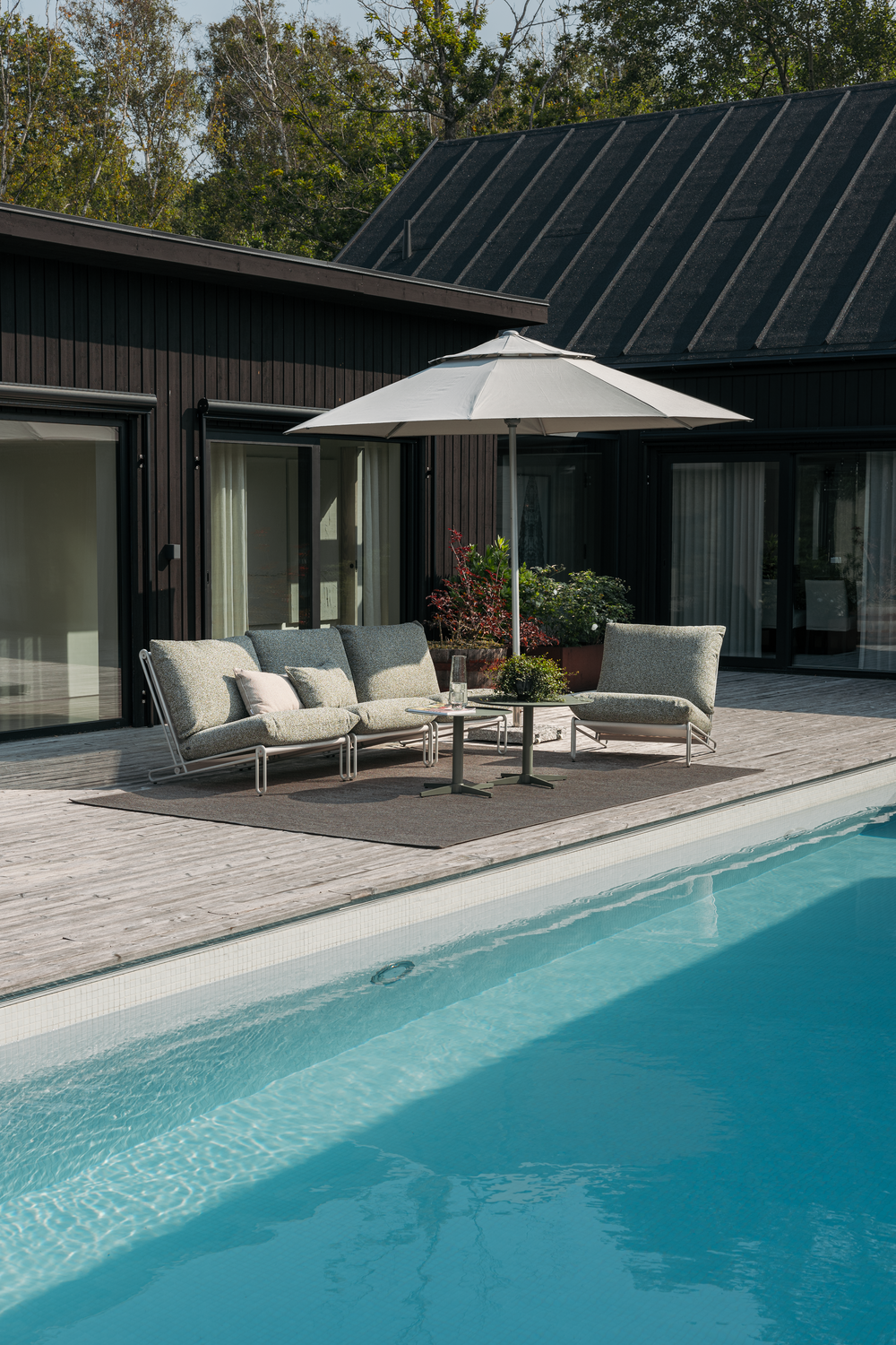 Blixt loungestol Light Grey/Teddy Verde