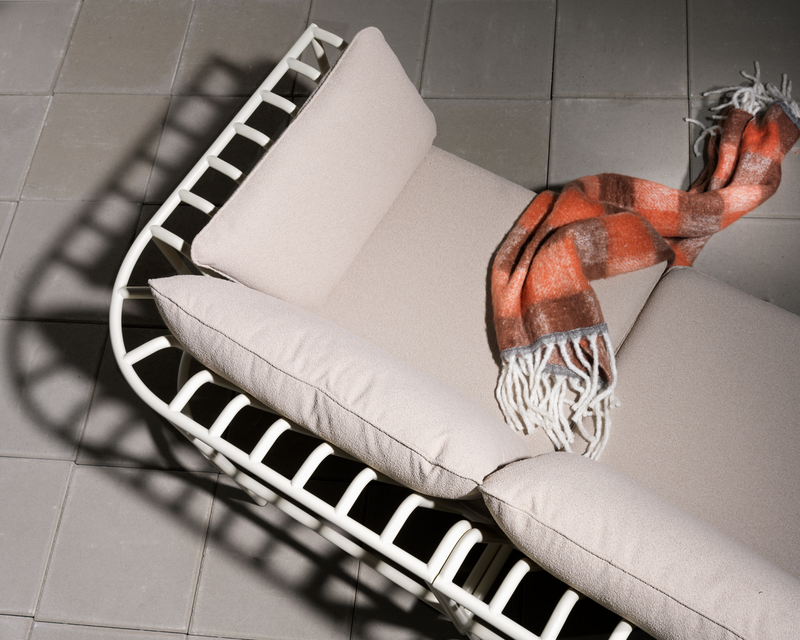 Collier midterste del Pearl White/Teddy Beige