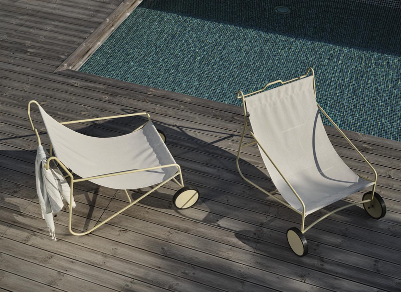 Poul Chair loungestol Lemon/Off-white