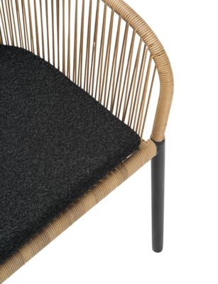Delta stol med armlæn Sort/Teddy Black