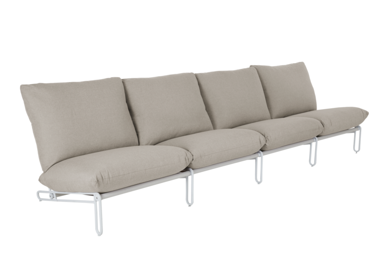 Blixt loungestol Hvid/Cley beige