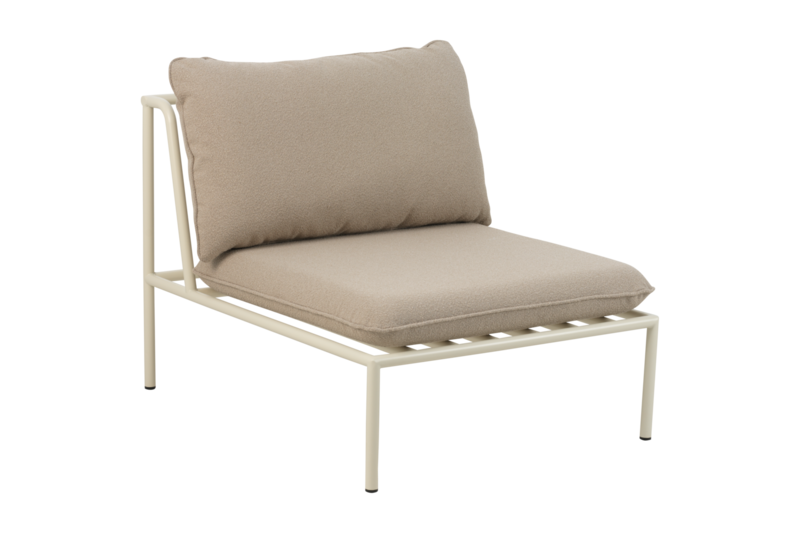 Collier midterste del Pearl White/Teddy Beige