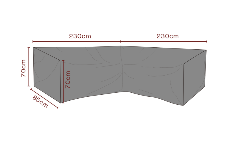 Møbelovertræk hjørnesofa Sort