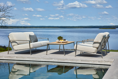 Naos 2,5 sæder sofa  Stainless Steel/Dot Beige