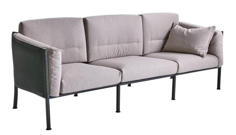 Delux 3-personers sofa Black/Teddy Beige