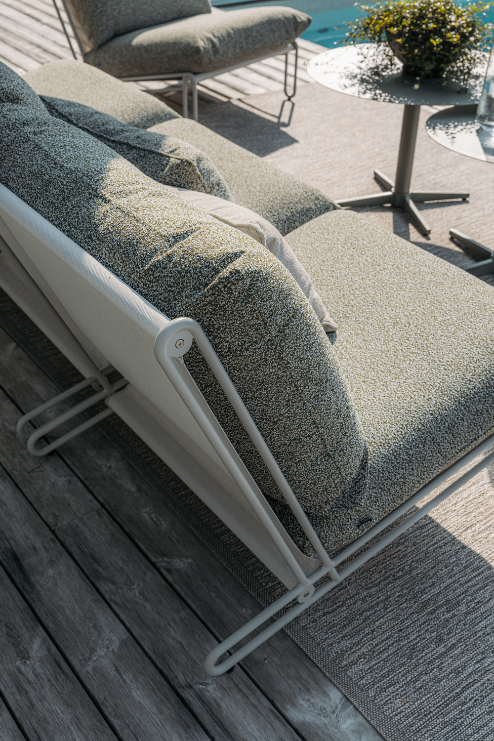 Blixt loungestol Light Grey/Teddy Verde