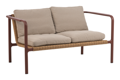 Motty 2-personers sofa Zin Red/Teddy Beige