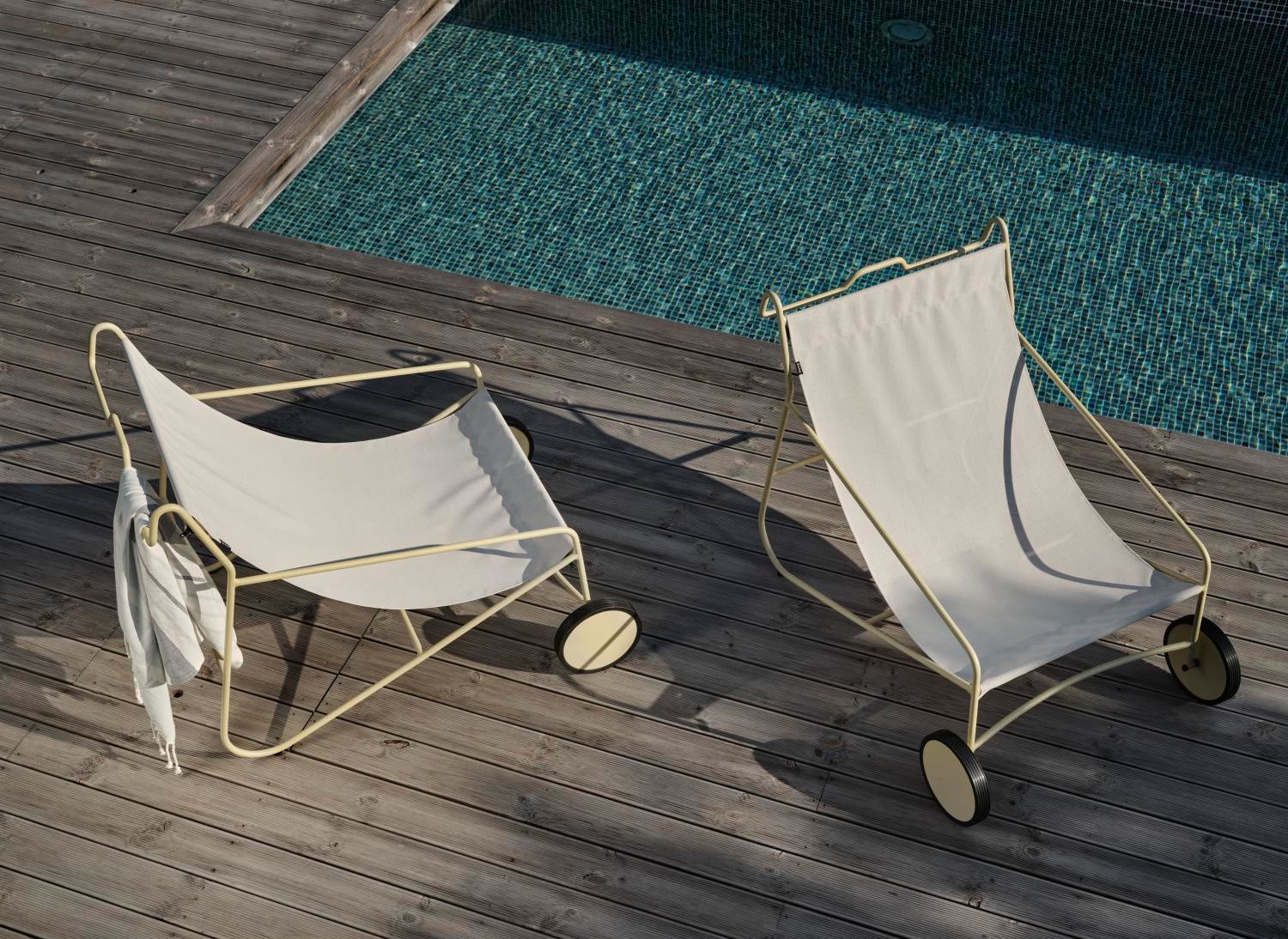 Poul Chair loungestol Lemon/Off-white