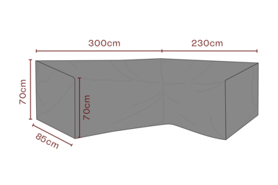 Møbelovertræk hjørnesofa Sort