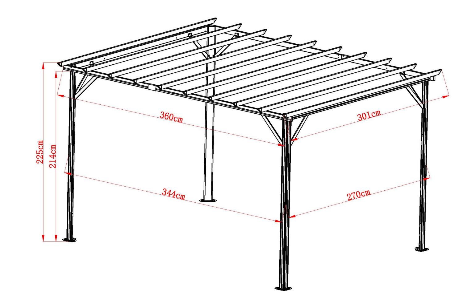 Piode pergola Hvid/Grå