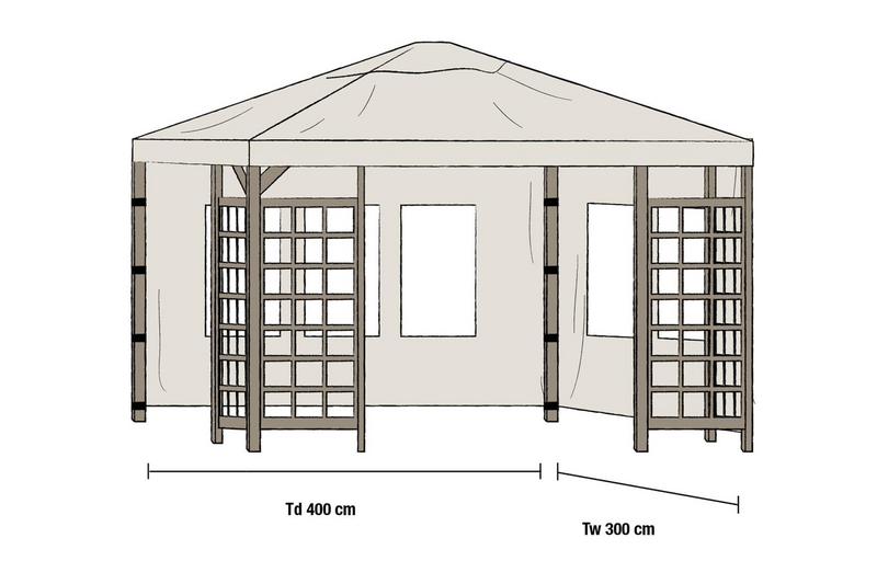 Sidevæg pavillion Beige