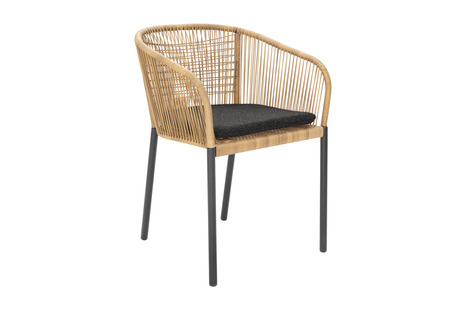 Delta stol med armlæn Antrasitt/Teddy Black