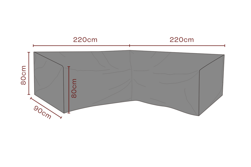 Møbelovertræk hjørnesofa Sort