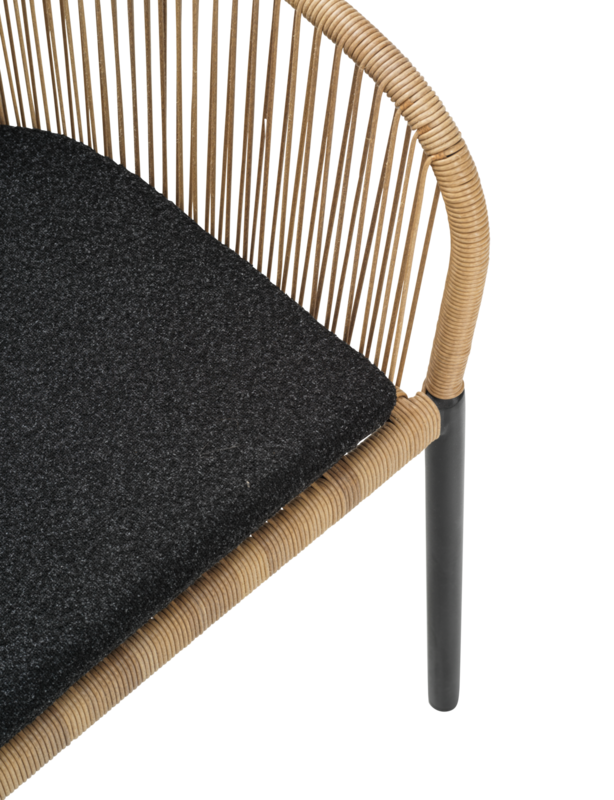 Delta stol med armlæn Sort/Teddy Black