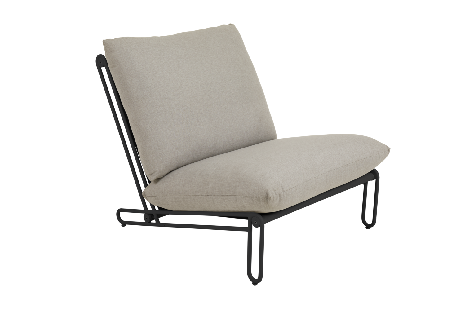 Blixt loungestol Black/Cley beige
