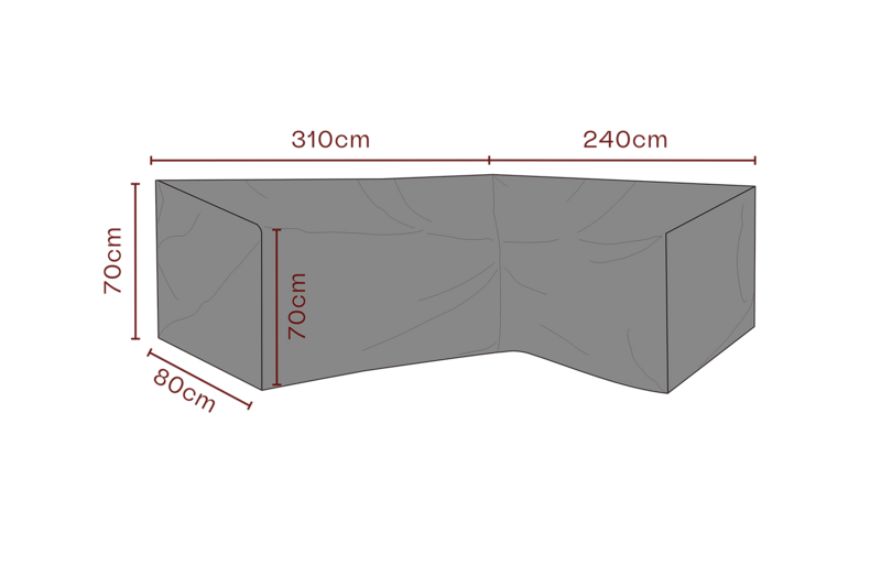 Møbelovertræk hjørnesofa Sort