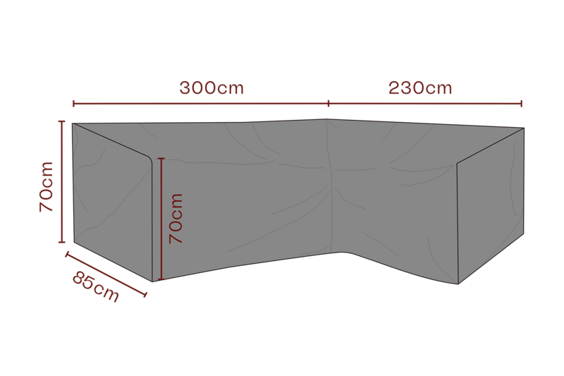 Møbelovertræk hjørnesofa Sort