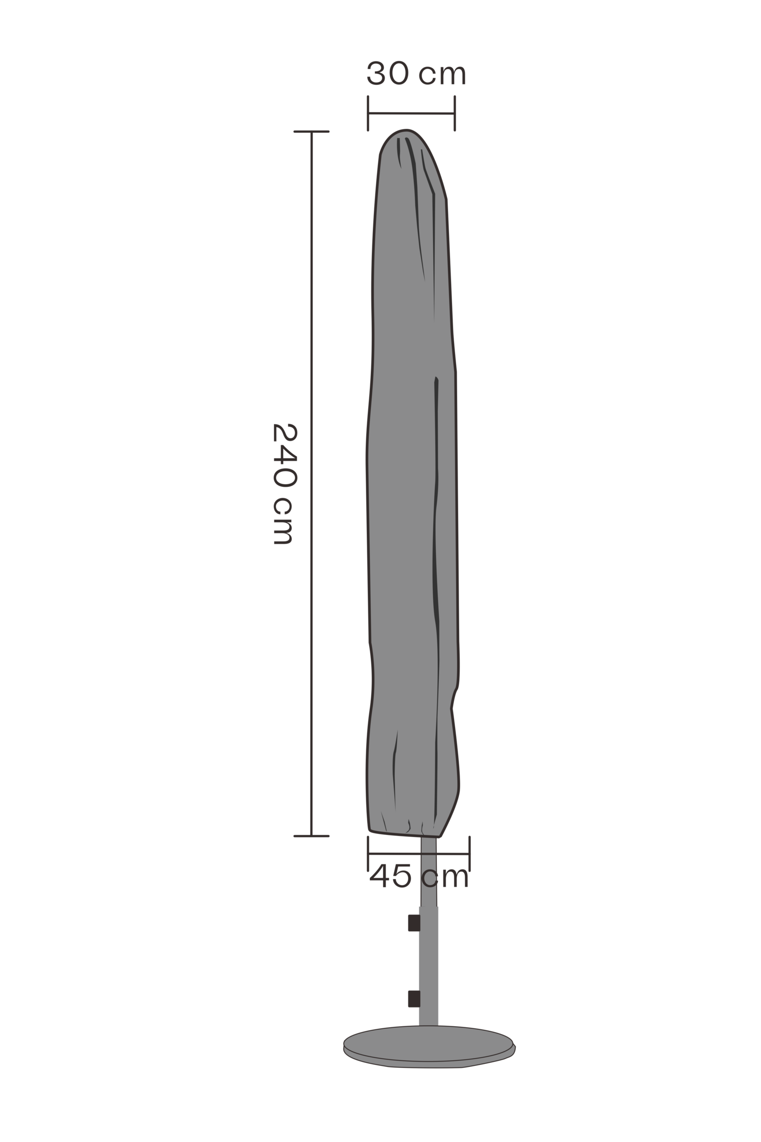 Møbelovertræk parasol Black-Waterproof