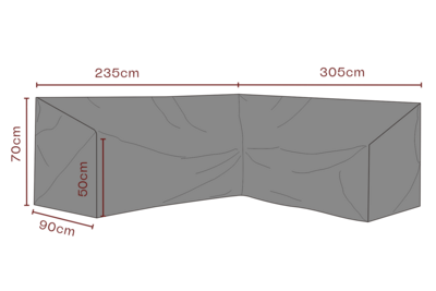 Møbel cover hjørnesofa Black-Breathable