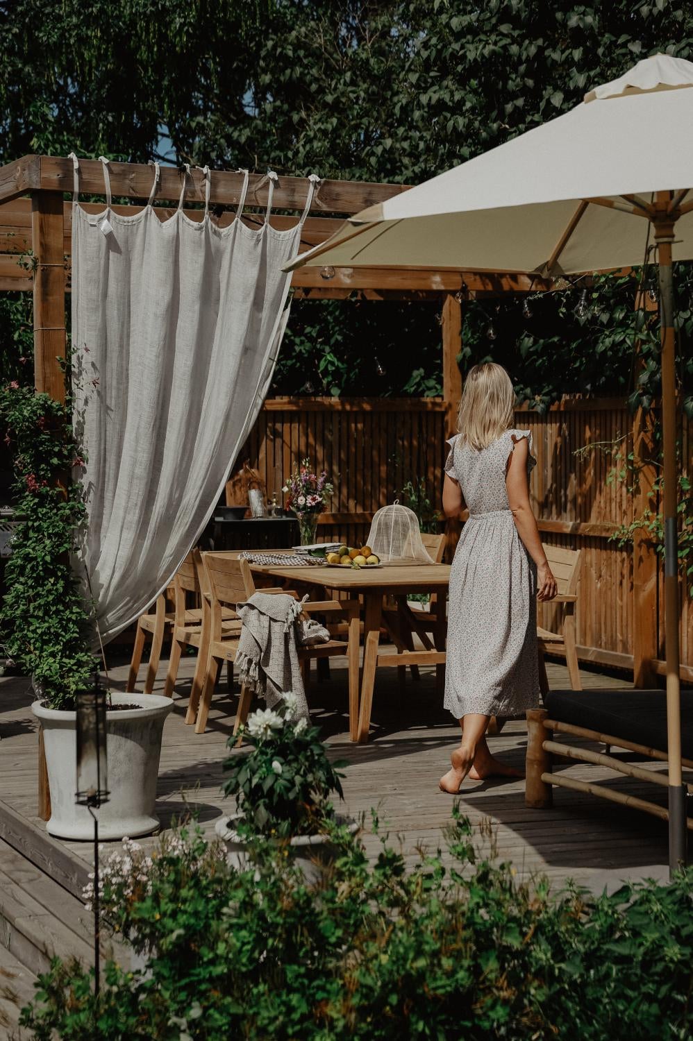 Trieste parasol Natur/Off-White