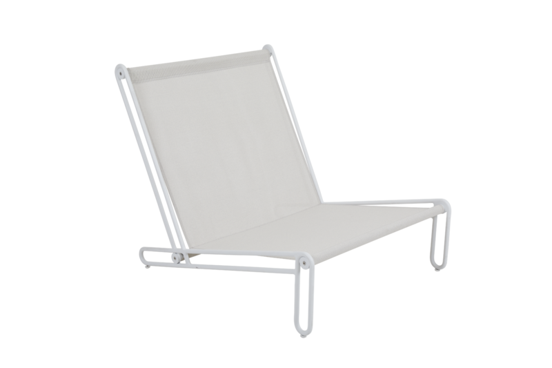 Blixt loungestol Hvid/Cley beige