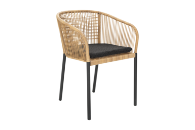 Delta stol med armlæn Sort/Teddy Black