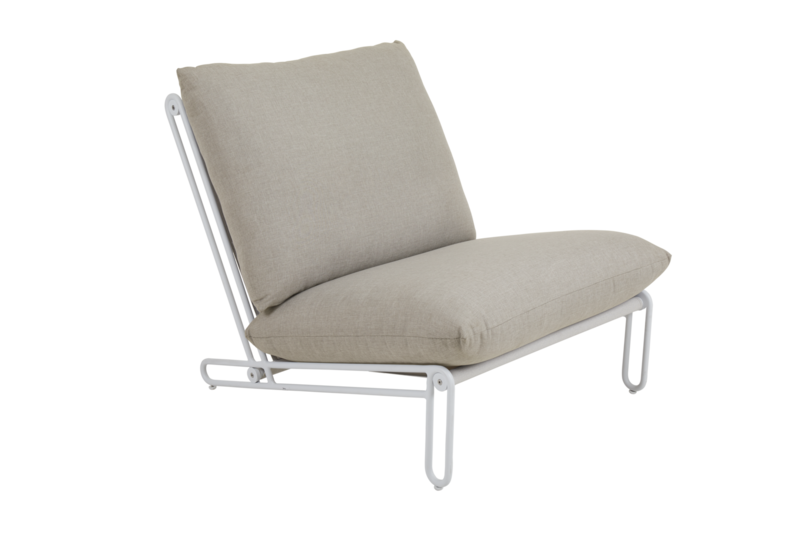 Blixt loungestol Hvid/Cley beige