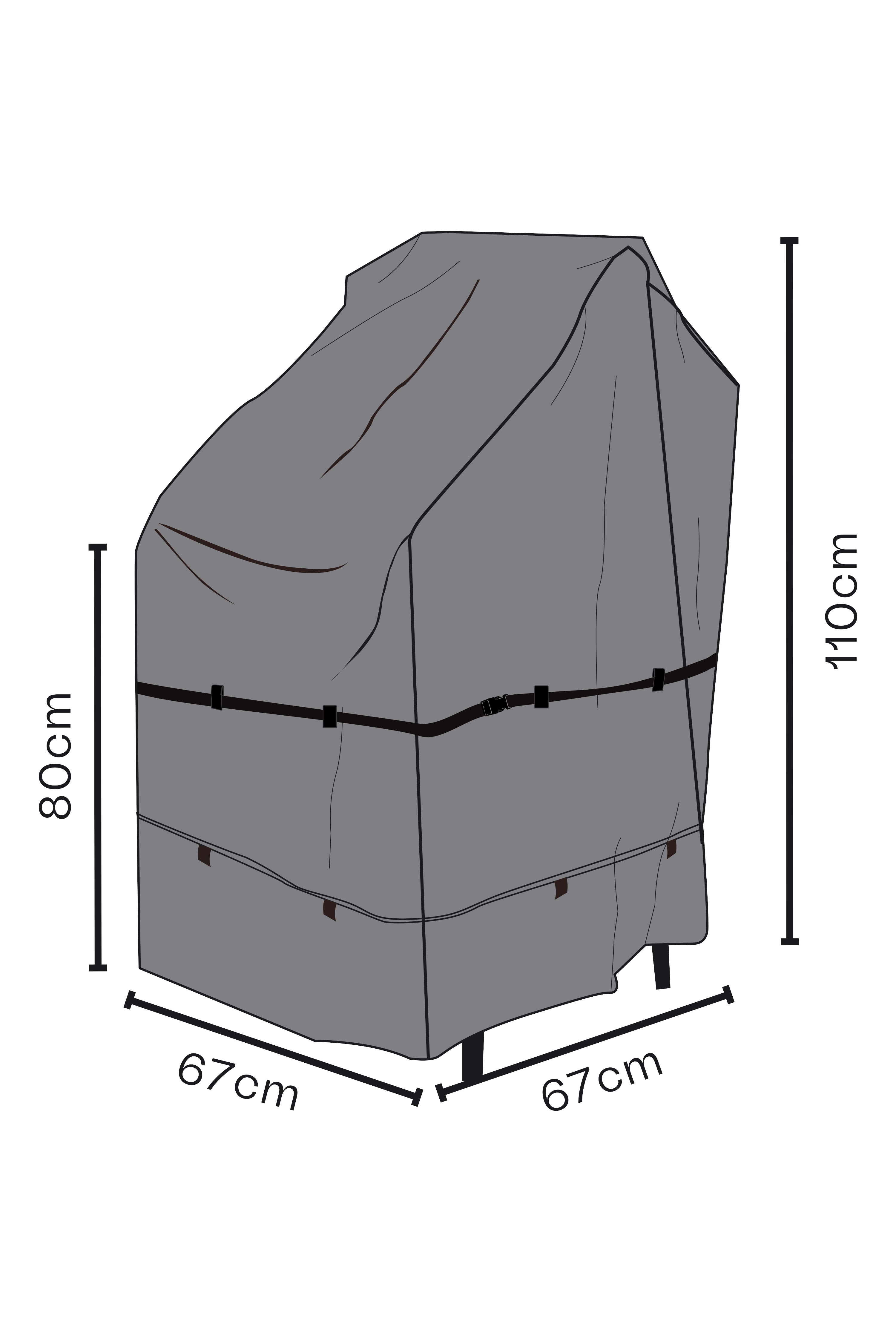 Møbelovertræk stabelstol Black-Breathable