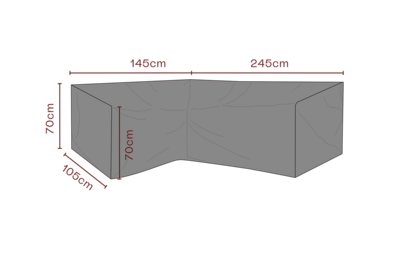 Møbelovertræk hjørnesofa Sort