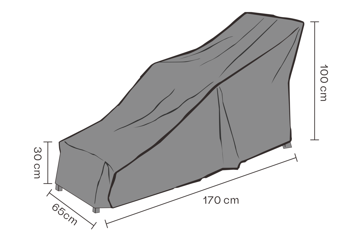 Møbelovertræk liggestol Black-Breathable