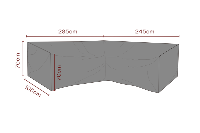 Møbelovertræk hjørnesofa Sort
